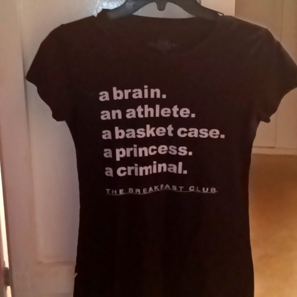 Breakfast Club Movie Personality Label Tee Black Size Medium